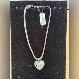Cookie Lee Necklace with Sparkling Heart Pendant